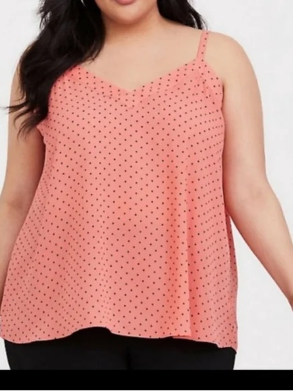 torrid Coral Polka Dot Spaghetti Strap Cami